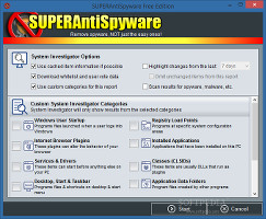 Showing the system investigator in SUPERAntiSpyware 6